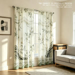 rideau imprimé fleurs feuilles dentelle semi transparent classique romantique salon anneaux métalliques polyester