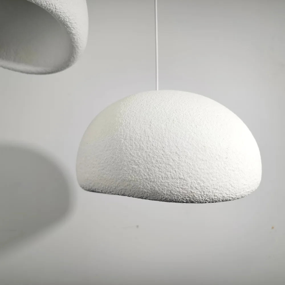 suspension lumineuse moderne résine blanc 30cm 40cm 50cm 60cm texture grained sans ampoule