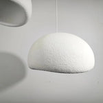 suspension lumineuse moderne résine blanc 30cm 40cm 50cm 60cm texture grained sans ampoule