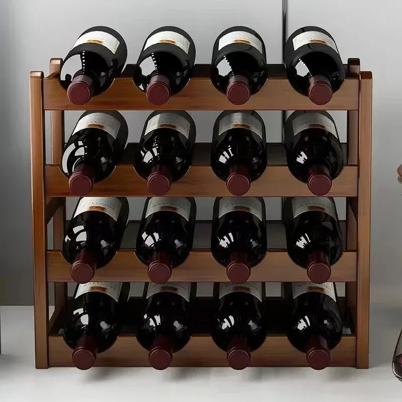 présentoir vin bois moderne marron 43x24cm étages almacenamiento bouteilles décoration maison