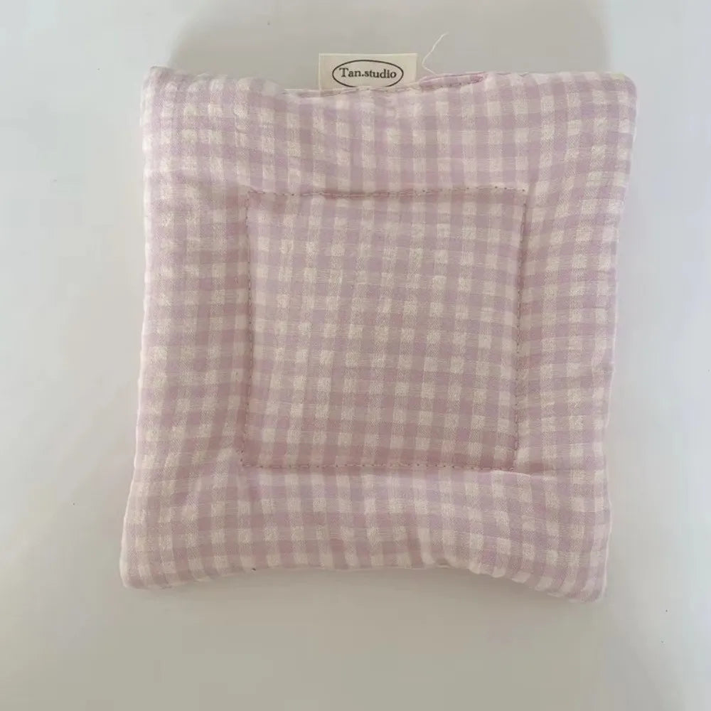 protector tasse carreaux rose bleu blanc doux coussin protection tasses decoration