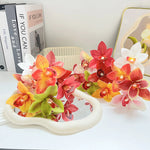 décoration mariage orchidées artificielles soie rouge blanc jaune moderne intérieur anniversaire baby shower