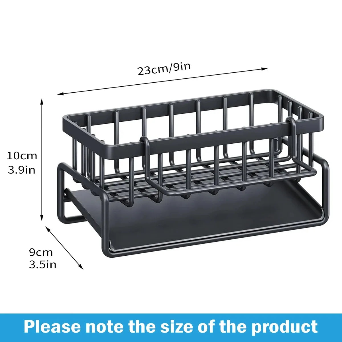 rangement cuisine éponge vaisselle brosse serviettes moderne acier inoxydable noir multifonctionnel pratique