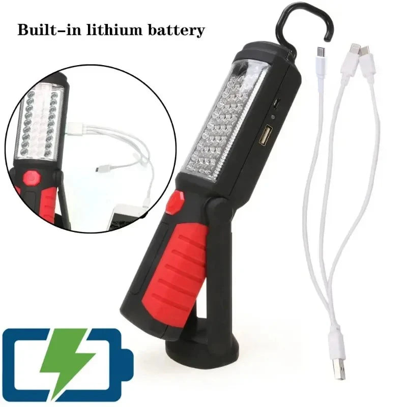 lampe torche pliable rechargeable led rouge bleu anti dérapante moderne résistante choc