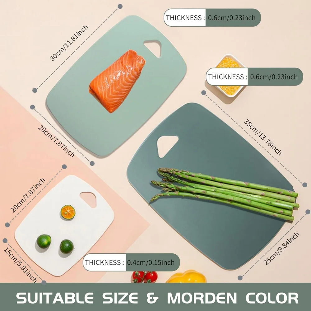 planches découper plastique vert blanc modernes respectueuses environnement multifonctionnelles grandes petites