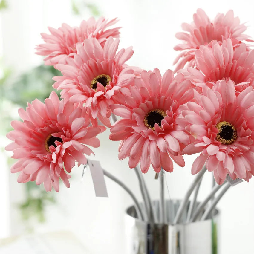 décoration intérieure branchettes gerbera soie rose blanche rouge modernes 55cm fête anniversaire maison