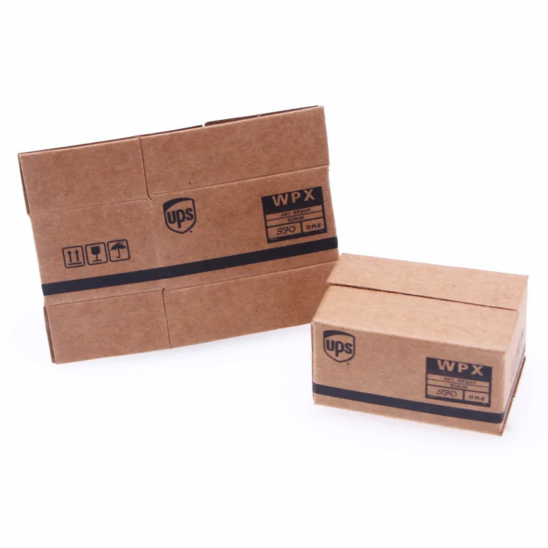boîtes carton simulation marron imprimé noir blanc accessoires miniatures décoration pratique utilitaire pièces