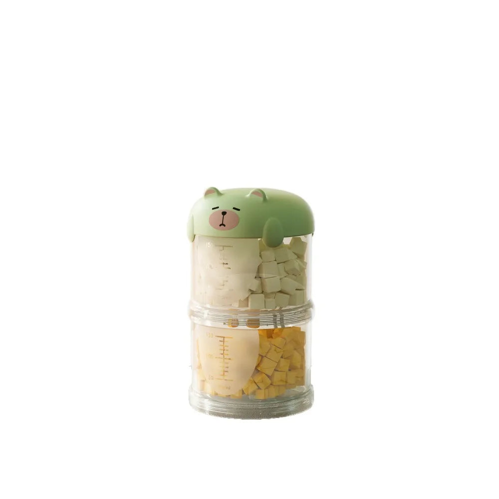 boîtes rangement aliments animaux compagnie moderne visage mignon couleur beige vert jaune étanches humidité