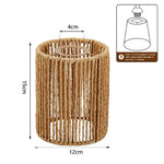 abat jour tressé vintage led naturel beige chambre opalescent artisanal suspension