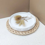 assiette étoile blanc silicone classique support osier bougie fleur corbeille
