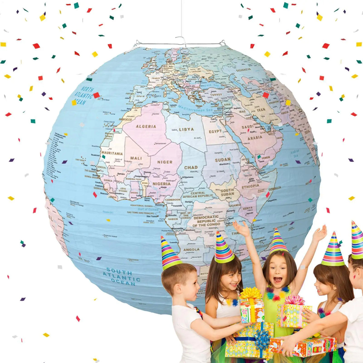 décoration intérieure globe terrestre cartographie détaillée bleu clair rose occasion révélation sexe ornement portable