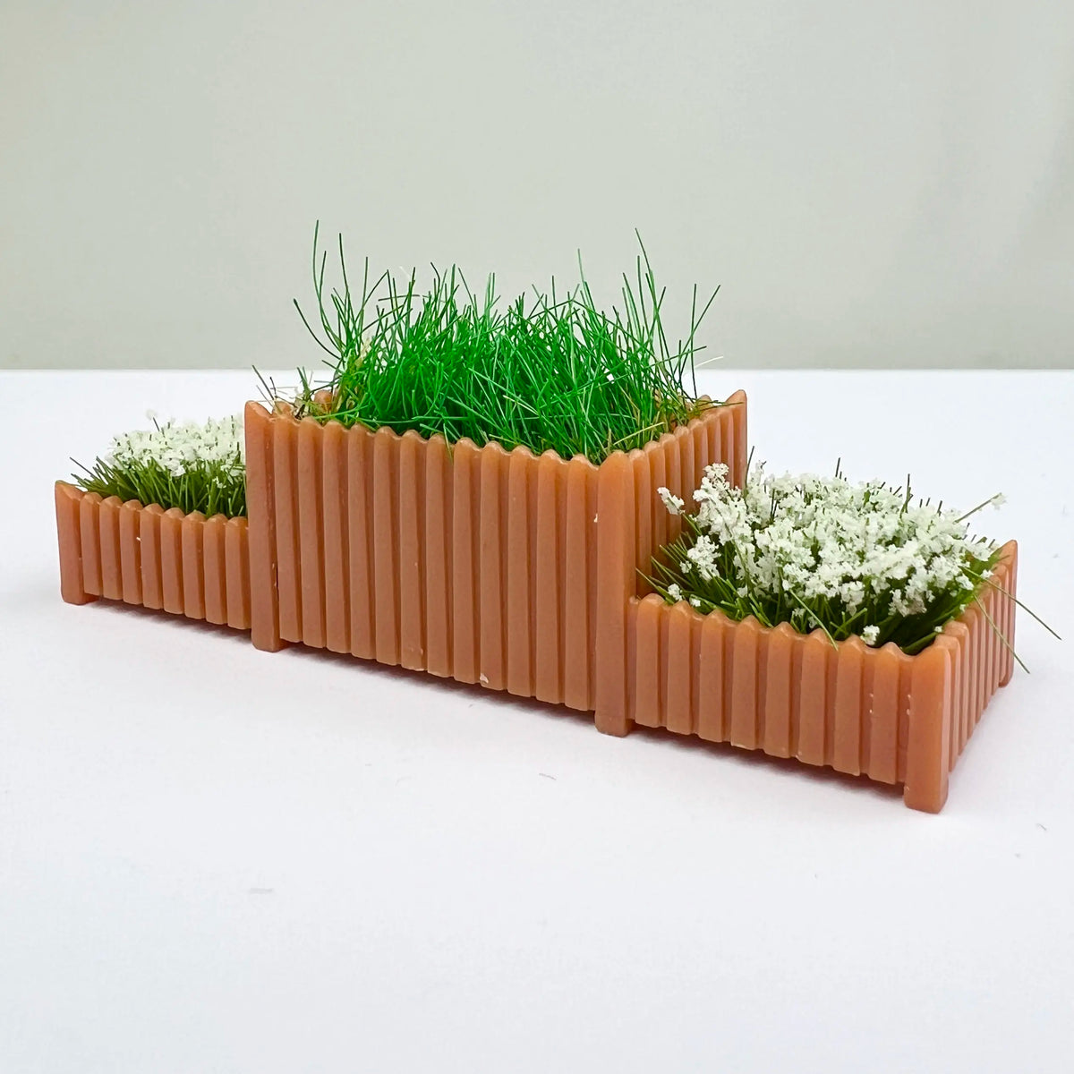 miniature jardin fleurs artificielles potées orange vert blanc rose rouge réalisteextérieur diorama accessoire
