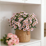 bouquet marguerites artificielles soie décoration mariage anniversaire intérieur moderne minimaliste orange blanc rose jaune