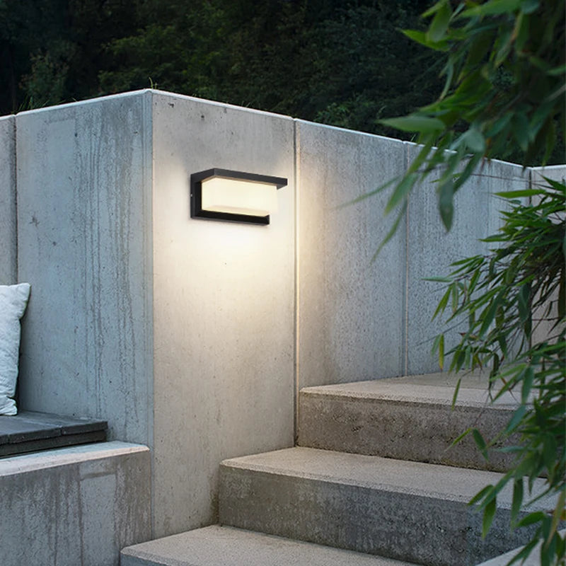 lampe murale moderne sensor motion led noir blanc 85265v ip65 étanche