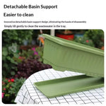 bac fleurs moderne rayures verticales couleurs vert clair bleu clair blanc orange extérieur intérieur