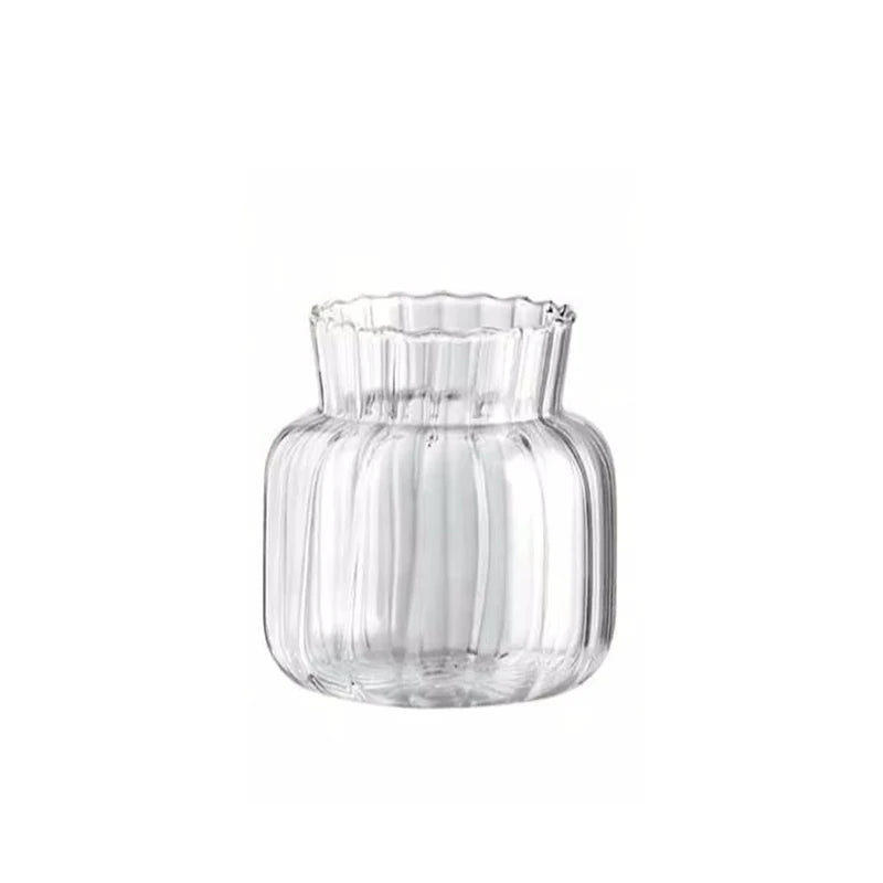vases verre transparent rayés classiques decoration intérieure salon chambre floral hydroponique
