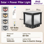 lampe solaire extérieure led moderne noire ip65 panneau solaire télécommande