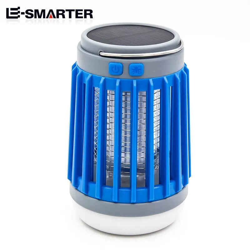 lampe anti moustiques uv led rechargeable batterie solaire poignée portable noir bleu orange