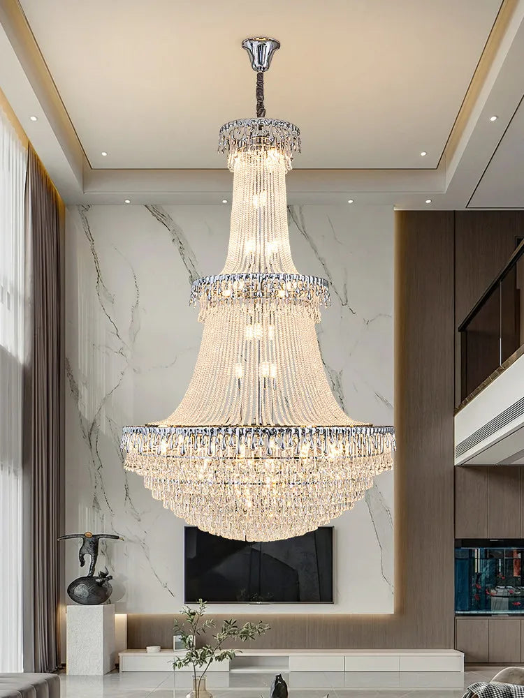lustre cristal transparent argenté géométriques classique facile chambre salon