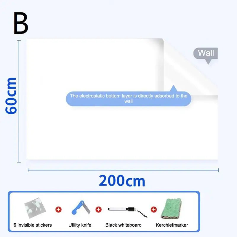 tableau blanc effaçable adhésif feutres nettoyage facile moderne blanc 45cm 60cm électrostatique réutilisable enseignement