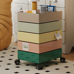 meuble tiroirs mobile moderne minimaliste marron clair vert beige jaune rose pâle sans motif