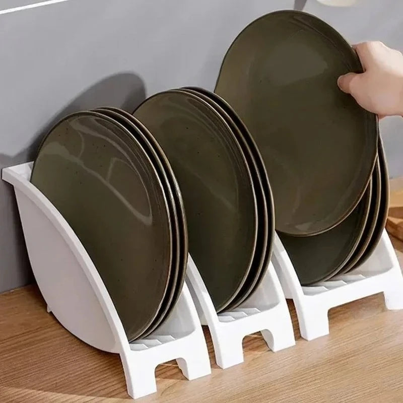 support assiettes blanc moderne grille multiple tailles cuisine rangement vaisselleReusablePlastiqueOrganisateurEtagèresPlacard