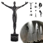 statues escalade homme résine noires texture rugueuse détail anatomique réaliste fixées