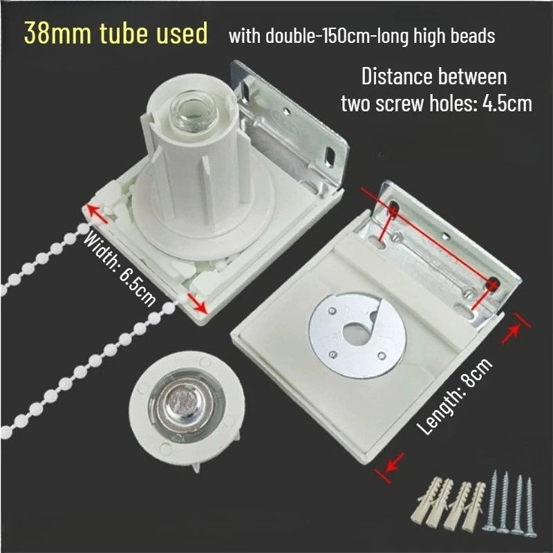 kit fixation rideau blanc moderne bague centrale plaques vis cordelette montage