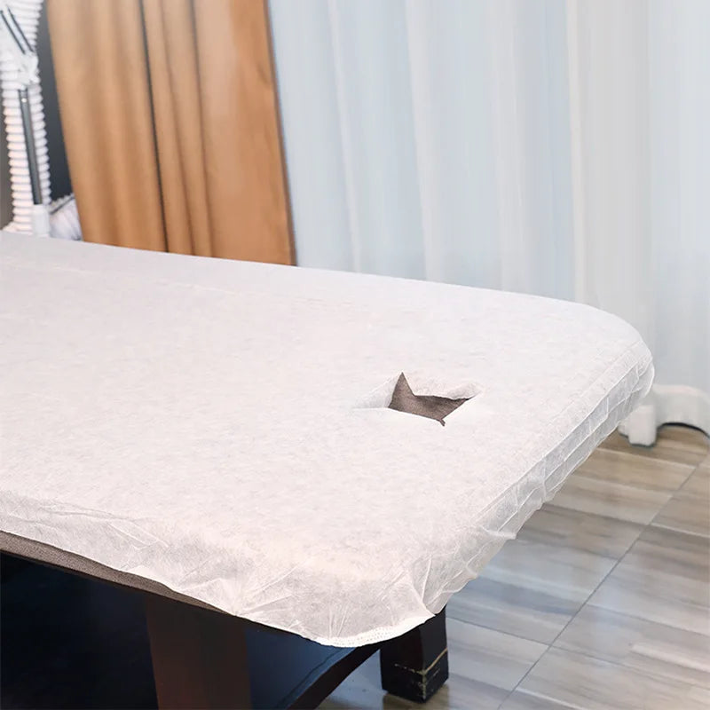 couvertures table massage jetables blanc texture rugueuse simple opérationnelles adultes spa salon