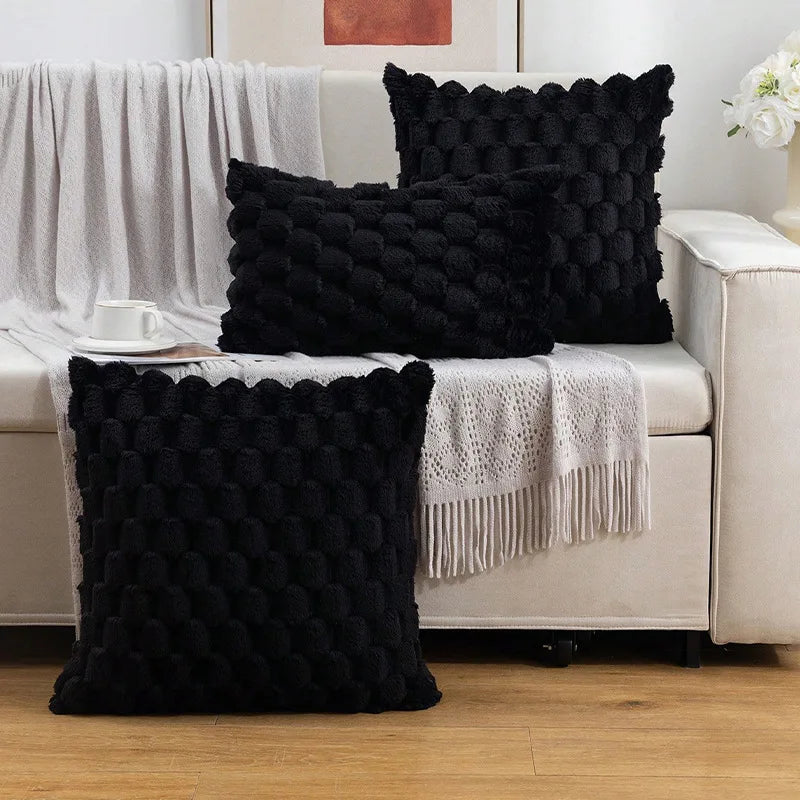 taies d'oreiller douces coussins carrés gris rose jaune moderne non toxiques polyester coton brodés