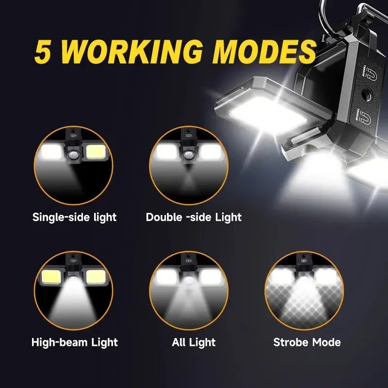lampe led rechargeable portable multifonctionnelle noir jaune modes tactique camping
