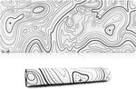 tapis souris noir blanc motif topographie anti dérapant lignes graphiques moderne gaming