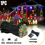 guirlande lumineuse solaire extérieure décorative jardin terrasse led étanche piquets panneaux
