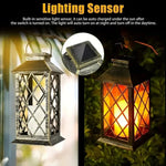 lanterne solaire marron doré carreaux vintage bougie led ip65 protection extérieure annuaire métallique