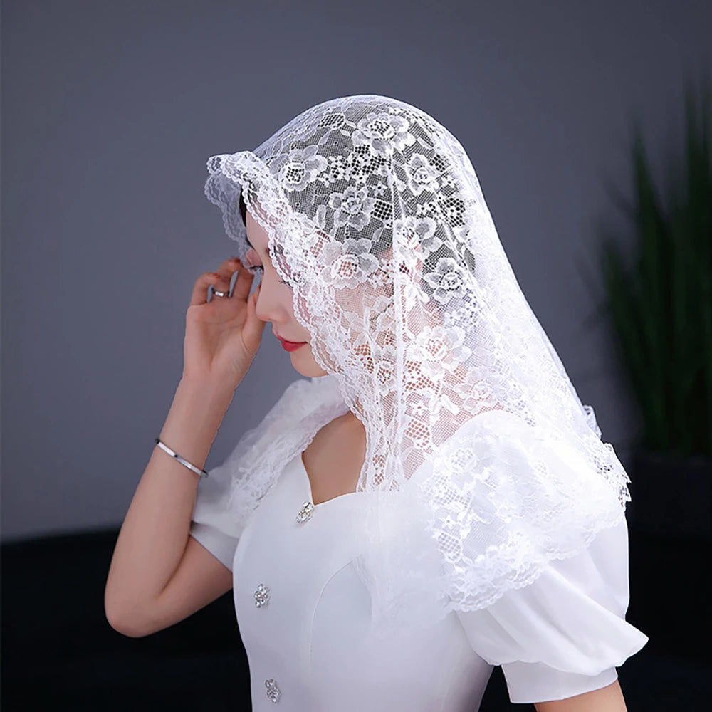 voile mariée dentelle polyester femme traditionnel blanc noir transparent