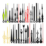aiguilles montre réparations horlogerie classique or noir élégantes différentes formes motifs décoratifs fixations mouvement