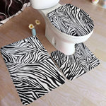 tapis bain moderne ensemble noir blanc adhésif tapis sol couvercle toilette minimaliste respectueux environnement