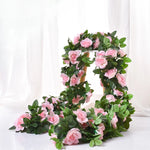 guirlande artificielle roses vigne feuilles vertes extérieur mariage anniversaire décoration romantique 220cm