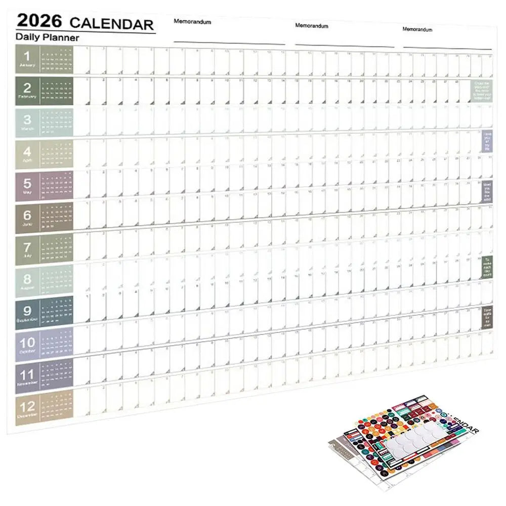 calendrier mural blanc moderne 2026 mensuel accueil organisation dates numéros jours