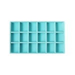 présentoir bijoux boîte turquois velours moderne pendentifs boucles d'oreilles rangement organisation plateau