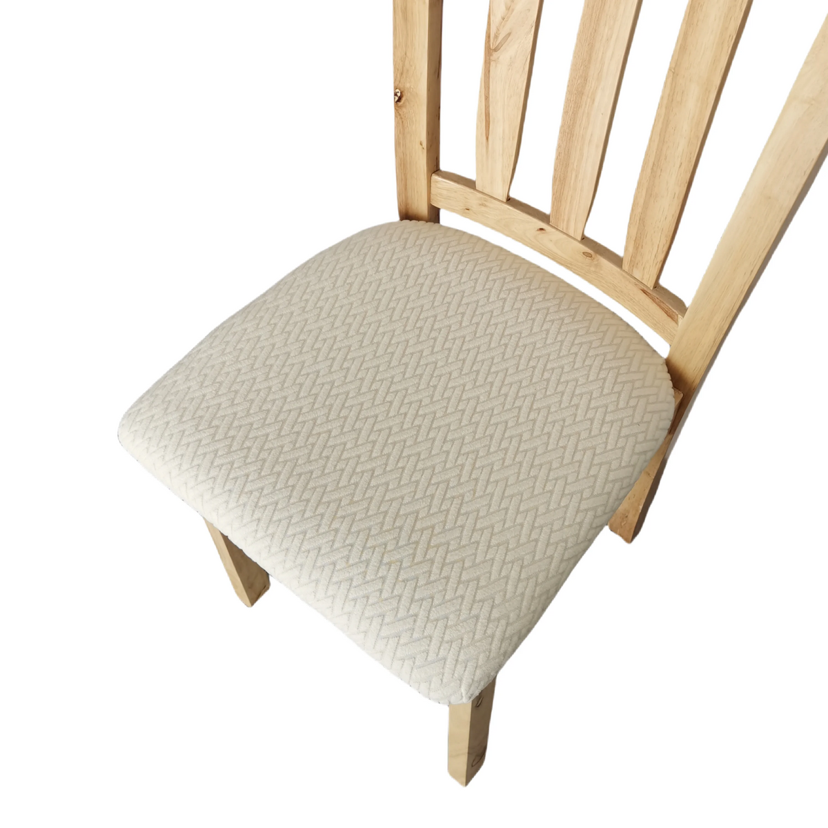 housse siège chaise beige chevrons texturé moderne élastique polyester Jacquard minimaliste