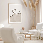 affiche minimaliste calligraphie arabe décoration chambre salon lettres noires fond beige