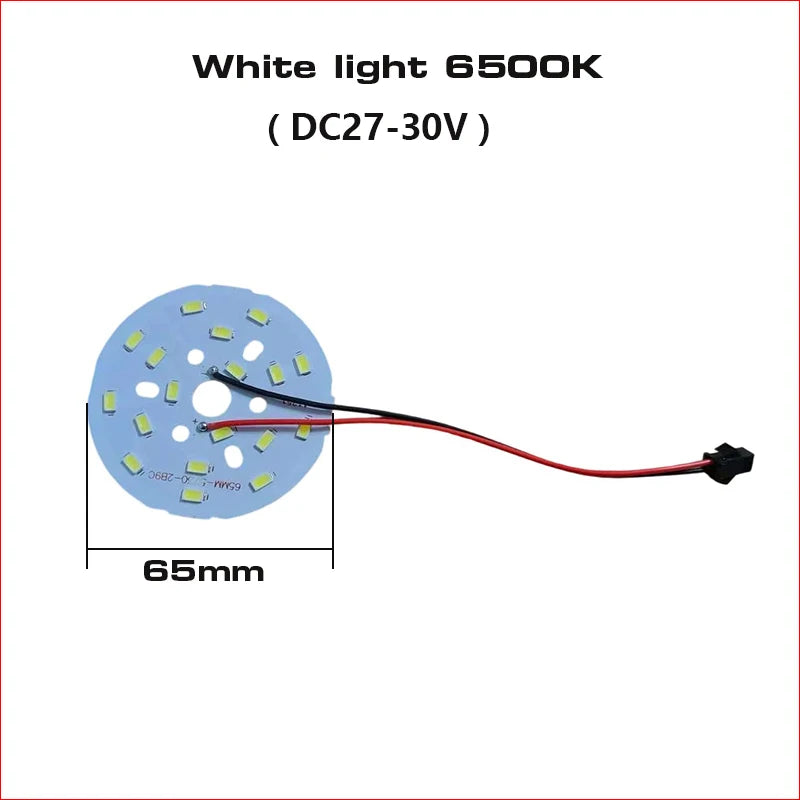 plaque led bleu clair 65mm rangées diodes modernes connecteur souder 9w lumière chaude