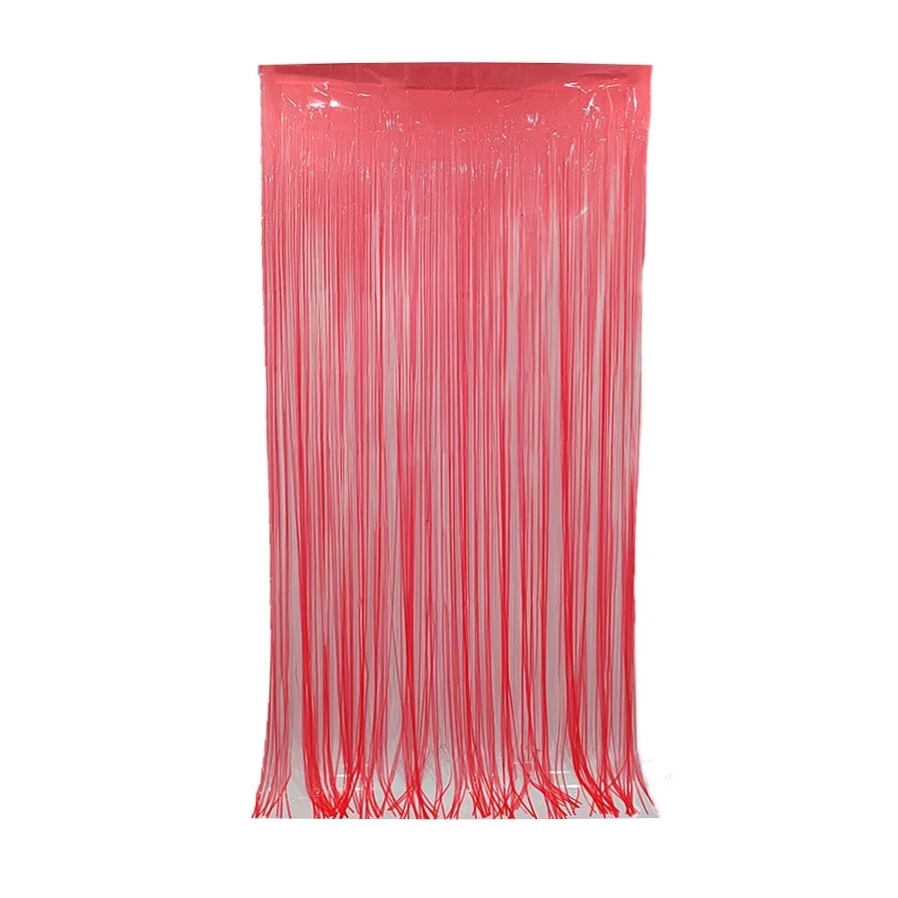 rideau festif franges lumineuses couleurs fluo jaune vert rose festive decoration anniversaire neon retro