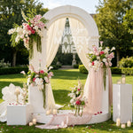 bouquets fleurs artificielles blanc rose vert bouquet feuillage classique décoration mariage anniversaire table extérieur
