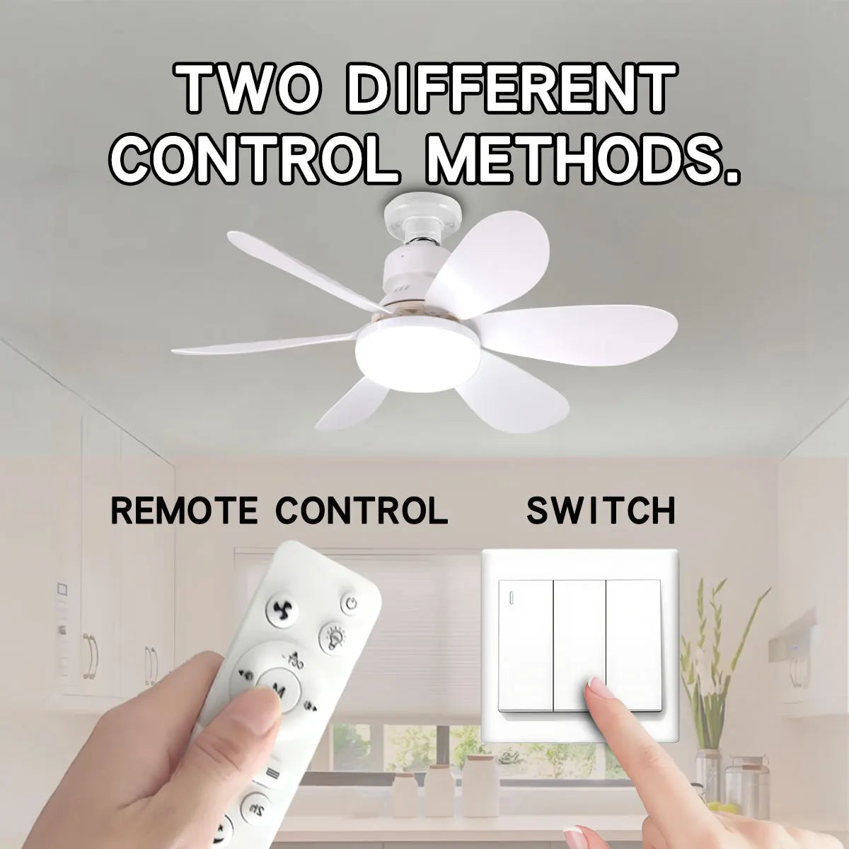 ventilateur moderne blanc lumières led télécommande flux lumineux élevé certification ul cem