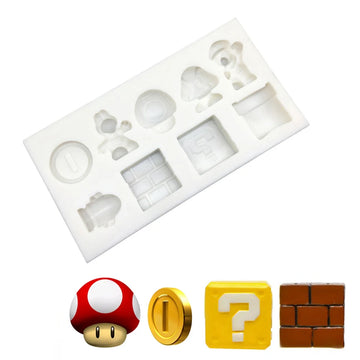 moule silicone gâteaux mario personnages blancs opaques thème nintendoDecoration cupcakes fondant