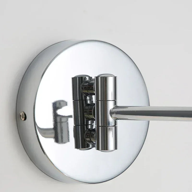 lampe murale bras articulé abatjour rond noir bois clair chrome vert moderne minimaliste