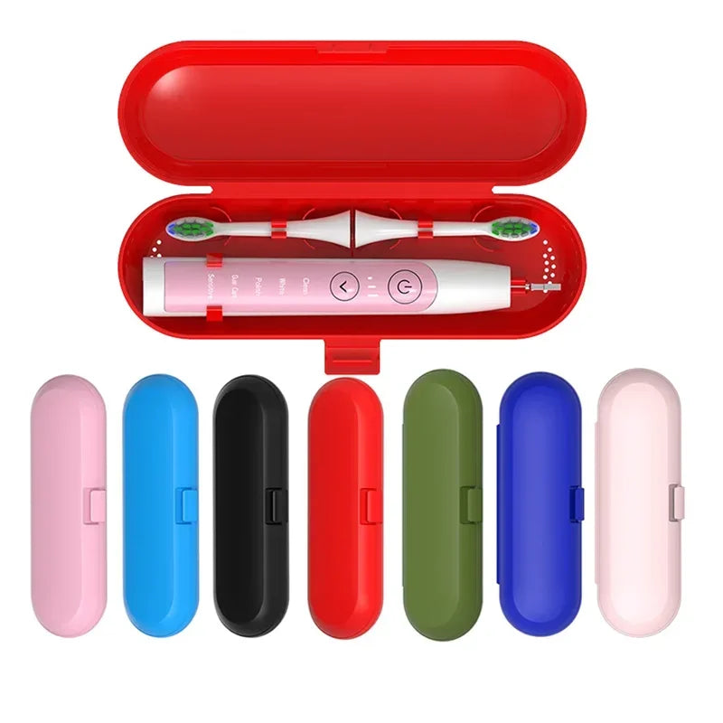 brosse dents électrique boîte rangement portable clip moderne rose bleu vert noir