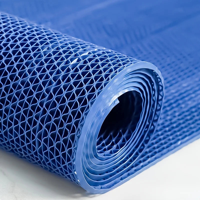 tapis sol antidérapant pvc bleu rouge vert structure alvéolaire moderne géométrique